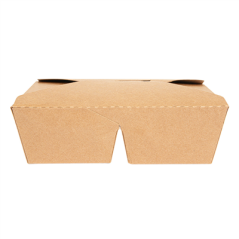 BOÎTES AMÉRICAINES 2 COMPART. 475 + 475 ML 300 + 20 PE G/M2 16,8x13,5x5 CM NATUREL KRAFT (200 UNITÉ)