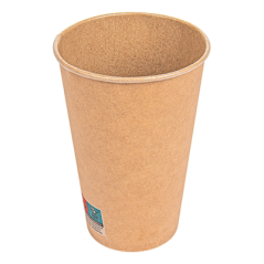Image GOBELETS 16 OZ - 480 ML 250 + 21PE G/M2 Ø9/6x12,8 CM MARRON CARTON (1000 UNITÉ) #1