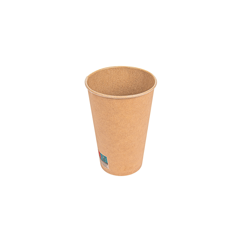 GOBELETS 16 OZ - 480 ML 250 + 21PE G/M2 Ø9/6x12,8 CM MARRON CARTON (1000 UNITÉ)