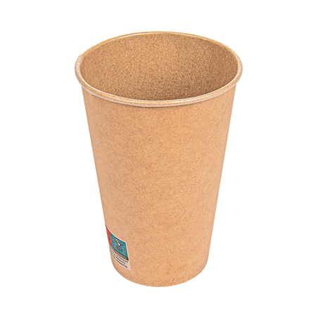 Image GOBELETS 16 OZ - 480 ML 250 + 21PE G/M2 Ø9/6x12,8 CM MARRON CARTON (1000 UNITÉ) #1