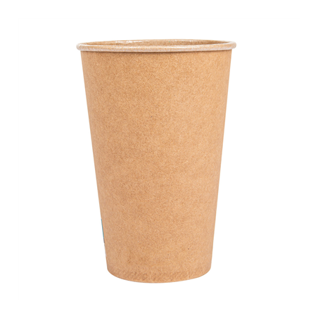 GOBELETS 16 OZ - 480 ML 250 + 21PE G/M2 Ø9/6x12,8 CM MARRON CARTON (1000 UNITÉ)