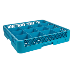 Image CASIER DE LAVAGE 16 COMPART. VERRES  50x50x10 CM BLEU PP (1 UNITÉ) #1