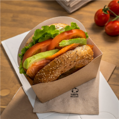 Image BOÎTES BAGEL SCOOP 'THEPACK' 220 G/M2 12x4,5x12 CM MARRON CARTON ONDULÉ NANO-MICRO (1000 UNITÉ) #5