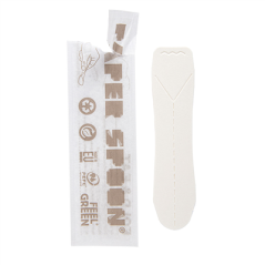 PETITES CUILLÈRES POUR GLACES EN SACHET 'PAPER SPOON' 590 G/M2 9,4 CM BLANC CARTON (400 UNITÉ)