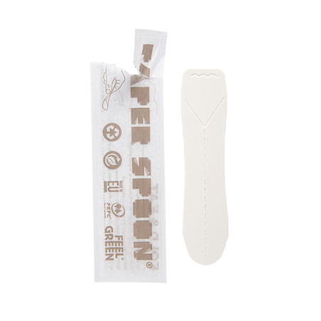 PETITES CUILLÈRES POUR GLACES EN SACHET 'PAPER SPOON' 590 G/M2 9,4 CM BLANC CARTON (400 UNITÉ)