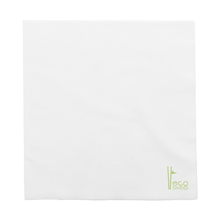 Image SERVIETTES P. 1/4 'ECO-BAMBOO' 70 G/M2 25x25 CM BLANC BAMBOU (3600 UNITÉ) #1