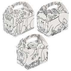 Image BOÎTES MENU ENFANT COLORIAGE  320 G/M2 15,50x10,50x17,50 CM BLANC CARTON (300 UNITÉ) #1