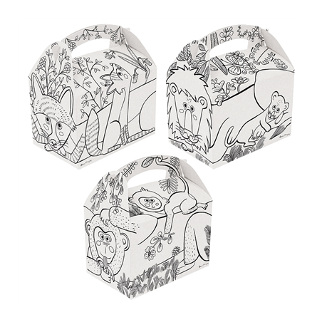 Image BOÎTES MENU ENFANT COLORIAGE  320 G/M2 15,50x10,50x17,50 CM BLANC CARTON (300 UNITÉ) #1