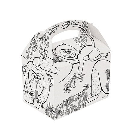BOÎTES MENU ENFANT COLORIAGE  320 G/M2 15,50x10,50x17,50 CM BLANC CARTON (300 UNITÉ)