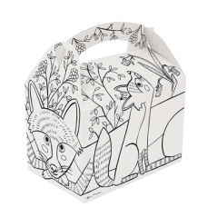 Image BOÎTES MENU ENFANT COLORIAGE  320 G/M2 15,50x10,50x17,50 CM BLANC CARTON (300 UNITÉ) #3