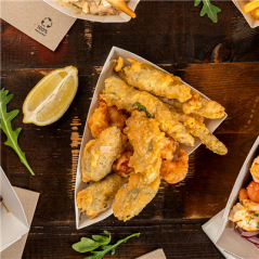 Image BARQUETTES TRIANGULAIRES 'THEPACK' 220 G/M2 14,5x19x3,5 CM NATUREL CARTON ONDULÉ NANO-MICRO (900 UNITÉ) #4