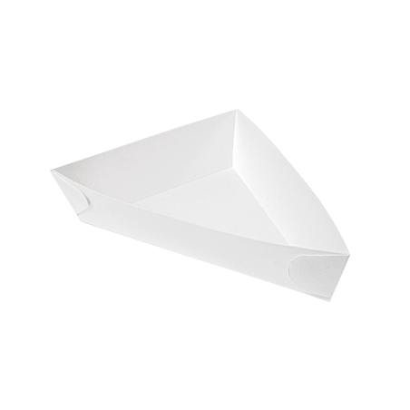 Image BARQUETTES TRIANGULAIRES 'THEPACK' 230 G/M2 14,5x19x3,5 CM BLANC CARTON ONDULÉ NANO-MICRO (900 UNITÉ) #1