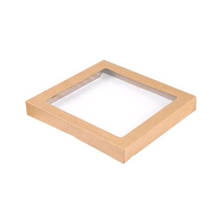 Image COUVERCLES POUR BOÎTES 253.14  300 G/M2 + PET 22,9x22,8x3 CM NATUREL KRAFT (100 UNITÉ) #1