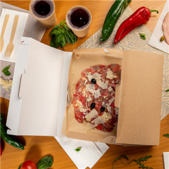 Image BOÎTES AVEC ANSE 'THEPACK' 330 G/M2 32x32x3,8 CM NATUREL CARTON ONDULÉ MICROCANAL (100 UNITÉ) #4