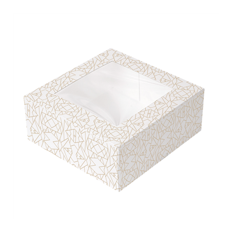 Image BOÎTES PATISSERIES AVEC FENÊTRE 'THEPACK DECO' 250 G/M2 + OPP 18x18x7,5 CM BLANC CARTON ONDULÉ NANO-MICRO (50 UNITÉ) #1