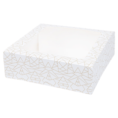 Image BOÎTES PÂTISSERIES AVEC FENÊTRE 'THEPACK DECO' 250 G/M2 + OPP 23x23x7,5 CM BLANC CARTON ONDULÉ NANO-MICRO (50 UNITÉ) #1