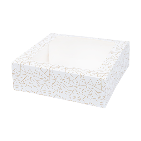 Image BOÎTES PÂTISSERIES AVEC FENÊTRE 'THEPACK DECO' 250 G/M2 + OPP 23x23x7,5 CM BLANC CARTON ONDULÉ NANO-MICRO (50 UNITÉ) #1