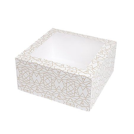Image BOÎTES PÂTISSERIES AVEC FENÊTRE 'THEPACK DECO' 250 G/M2 + OPP 24x24x12 CM BLANC CARTON ONDULÉ NANO-MICRO (50 UNITÉ) #1