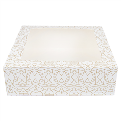 Image BOÎTES PÂTISSERIES AVEC FENÊTRE 'THEPACK DECO' 250 G/M2 + OPP 32x32x10 CM BLANC CARTON ONDULÉ NANO-MICRO (100 UNITÉ) #3