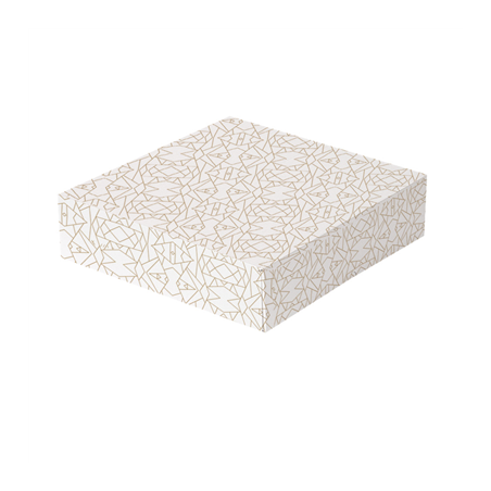 Image BOÎTES PATISSERIES SANS FENÊTRE 'THEPACK DECO' 250 G/M2 23x23x7,5 CM BLANC CARTON ONDULÉ NANO-MICRO (50 UNITÉ) #1