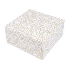 Image BOÎTES PATISSERIES SANS FENÊTRE 'THEPACK DECO' 250 G/M2 24x24x12 CM BLANC CARTON ONDULÉ NANO-MICRO (50 UNITÉ) #1