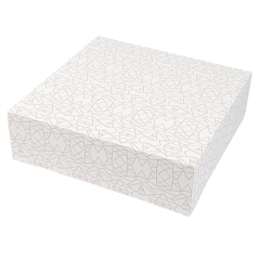 Image BOÎTES PATISSERIES SANS FENÊTRE 'THEPACK DECO' 250 G/M2 32x32x10 CM BLANC CARTON ONDULÉ NANO-MICRO (50 UNITÉ) #1
