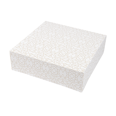 Image BOÎTES PATISSERIES SANS FENÊTRE 'THEPACK DECO' 250 G/M2 32x32x10 CM BLANC CARTON ONDULÉ NANO-MICRO (50 UNITÉ) #1