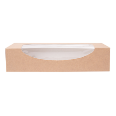 RÉCIPIENTS SUSHI+FÊNETRE 'THEPACK' 220 G/M2 + OPP 19,7x9x4,5 CM MARRON CARTON ONDULÉ NANO-MICRO (400 UNITÉ)