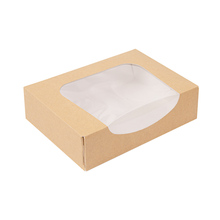 Image RÉCIPIENTS SUSHI+FÊNETRE 'THEPACK' 220 G/M2 + OPP 17,5x12x4,5 CM MARRON CARTON ONDULÉ NANO-MICRO (400 UNITÉ) #1
