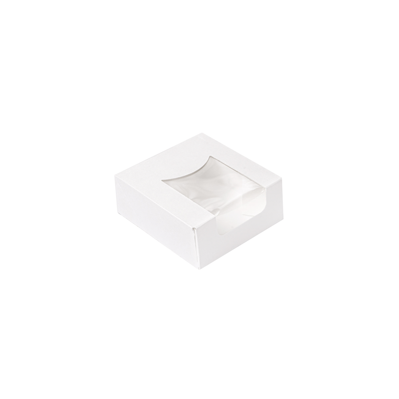 RÉCIPIENTS SUSHI+FÊNETRE 'THEPACK' 230 G/M2 + OPP 10x10x4 CM BLANC CARTON ONDULÉ NANO-MICRO (400 UNITÉ)