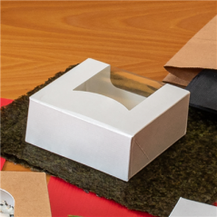 Image RÉCIPIENTS SUSHI+FÊNETRE 'THEPACK' 230 G/M2 + OPP 10x10x4 CM BLANC CARTON ONDULÉ NANO-MICRO (400 UNITÉ) #4