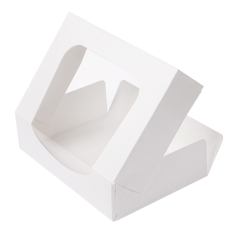 RÉCIPIENTS SUSHI+FÊNETRE 'THEPACK' 230 G/M2 + OPP 17,5x12x4,5 CM BLANC CARTON ONDULÉ NANO-MICRO (400 UNITÉ)
