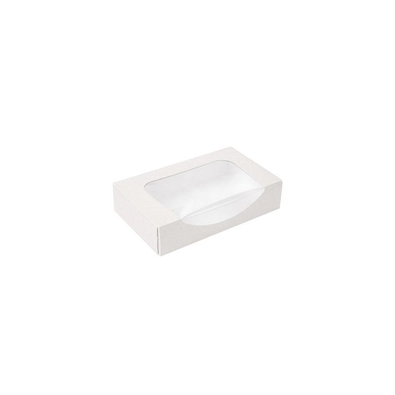 RÉCIPIENTS SUSHI+FÊNETRE 'THEPACK' 230 G/M2 + OPP 19,7x12x4,5 CM BLANC CARTON ONDULÉ NANO-MICRO (400 UNITÉ)