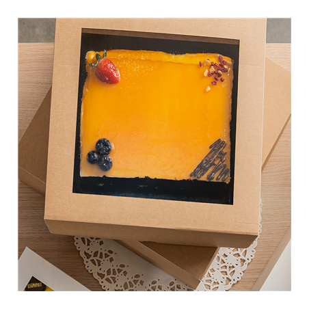 BOÎTES PÂTISSERIES AVEC FENÊTRE 'THEPACK' 240 G/M2 + OPP 24x24x12 CM NATUREL CARTON ONDULÉ NANO-MICRO (100 UNITÉ)