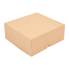 Image BOÎTES PATISSERIES SANS FENÊTRE 'THEPACK' 240 G/M2 18x18x7,5 CM NATUREL CARTON ONDULÉ NANO-MICRO (200 UNITÉ) #1