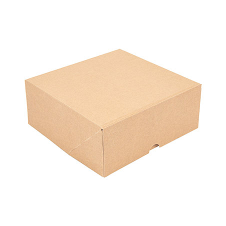 Image BOÎTES PATISSERIES SANS FENÊTRE 'THEPACK' 240 G/M2 18x18x7,5 CM NATUREL CARTON ONDULÉ NANO-MICRO (200 UNITÉ) #1