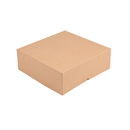 Image BOÎTES PATISSERIES SANS FENÊTRE 'THEPACK' 240 G/M2 28x28x10 CM NATUREL CARTON ONDULÉ NANO-MICRO (100 UNITÉ) #1