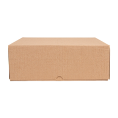 BOÎTES PATISSERIES SANS FENÊTRE 'THEPACK' 240 G/M2 28x28x10 CM NATUREL CARTON ONDULÉ NANO-MICRO (100 UNITÉ)