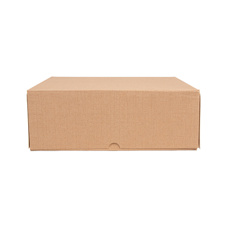 BOÎTES PATISSERIES SANS FENÊTRE 'THEPACK' 240 G/M2 28x28x10 CM NATUREL CARTON ONDULÉ NANO-MICRO (100 UNITÉ)
