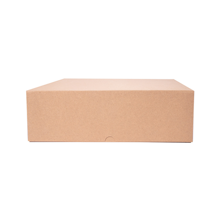 BOÎTES PATISSERIES SANS FENÊTRE 'THEPACK' 240 G/M2 32x32x10 CM NATUREL CARTON ONDULÉ NANO-MICRO (100 UNITÉ)