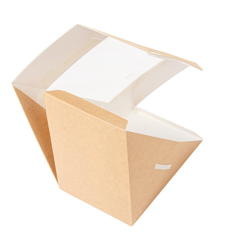 Image BOÎTES SANDWICH AVEC FENÊTRE - TRIPLE 'THEPACK' 220 G/M2 + OPP 12,4x12,4x8,3 CM NATUREL CARTON ONDULÉ NANO-MICRO (500 UNIT