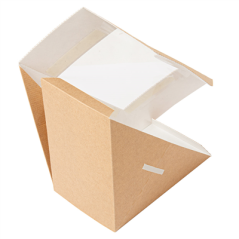 Image BOÎTES SANDWICH AVEC FENÊTRE - DOBLE 'THEPACK' 220 G/M2 + OPP 12,4x12,4x7,5 CM NATUREL CARTON ONDULÉ NANO-MICRO (500 UNITÉ