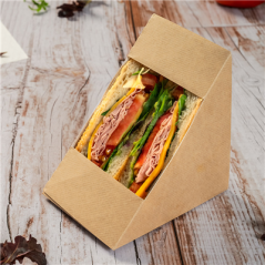 Image BOÎTES SANDWICH AVEC FENÊTRE - DOBLE 'THEPACK' 220 G/M2 + OPP 12,4x12,4x7,5 CM NATUREL CARTON ONDULÉ NANO-MICRO (500 UNITÉ