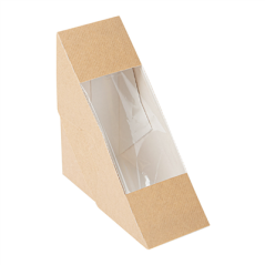 Image BOÎTES SANDWICH AVEC FENÊTRE - SIMPLE 'THEPACK' 220 G/M2 + OPP 12,4x12,4x5,5 CM NATUREL CARTON ONDULÉ NANO-MICRO (500 UNIT