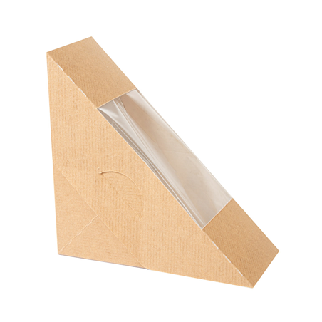 BOÎTES SANDWICH AVEC FENÊTRE - SIMPLE 'THEPACK' 220 G/M2 + OPP 12,4x12,4x5,5 CM NATUREL CARTON ONDULÉ NANO-MICRO (500 UNITÉ)