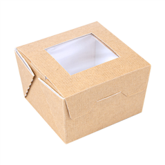 Image BOÎTES AVEC FENÊTRE 'THEPACK' 300 ML 220 G/M2 + OPP 8x7,5x5,5 CM NATUREL CARTON ONDULÉ NANO-MICRO (600 UNITÉ) #1