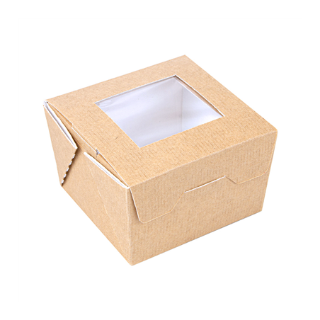 Image BOÎTES AVEC FENÊTRE 'THEPACK' 300 ML 220 G/M2 + OPP 8x7,5x5,5 CM NATUREL CARTON ONDULÉ NANO-MICRO (600 UNITÉ) #1