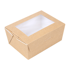Image BOÎTES AVEC FENÊTRE 'THEPACK' 500 ML 220 G/M2 + OPP 8,5x12x5,5 CM NATUREL CARTON ONDULÉ NANO-MICRO (400 UNITÉ) #1