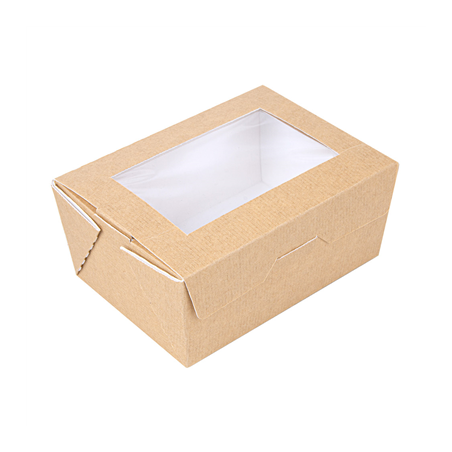Image BOÎTES AVEC FENÊTRE 'THEPACK' 500 ML 220 G/M2 + OPP 8,5x12x5,5 CM NATUREL CARTON ONDULÉ NANO-MICRO (400 UNITÉ) #1