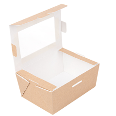 Image BOÎTES AVEC FENÊTRE 'THEPACK' 500 ML 220 G/M2 + OPP 8,5x12x5,5 CM NATUREL CARTON ONDULÉ NANO-MICRO (400 UNITÉ) #3